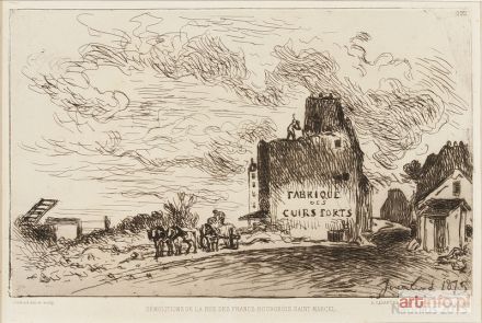 JONGKIND Johan Barthold | Demolitions de la Rue des Francs-Bourgeois Saint-Marcel [Wyburzenia na ulicy Francs-Bourgeois Saint-Marcel], 1875