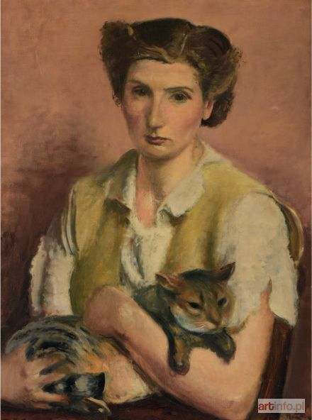 HAYDEN Henryk | Portrait de Josette avec le chat Roum, ok. 1927/1928.