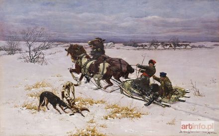 KLECZYŃSKI Czesław | POLOWANIE Z CHARTAMI, 1884