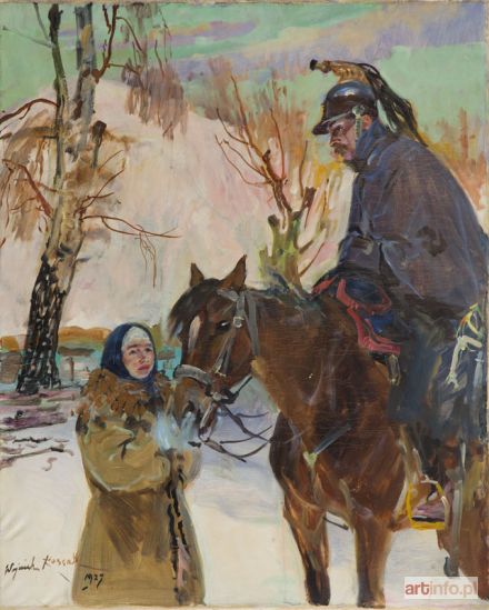 KOSSAK Wojciech | Ułan i dziewczyna, 1927 r.