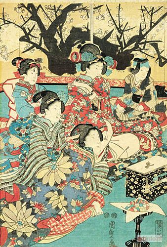 KUNISADA Utagawa (Toyokuni III) | KOBIETY WE WNĘTRZU