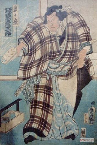 KUNISADA Utagawa (Toyokuni III) | Mężczyzna zdejmujący sandały