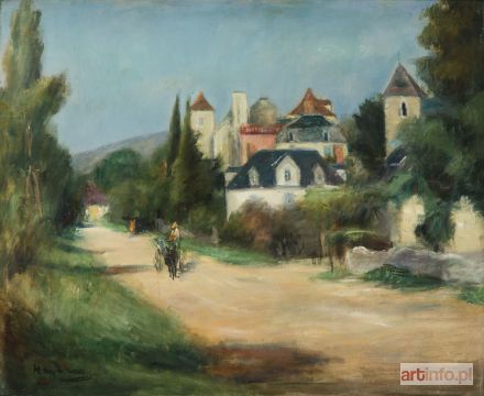 HAYDEN Henryk | Bryczka jadąca przez miasteczko (Pejzaż z Meyronne), około 1929-31 r.