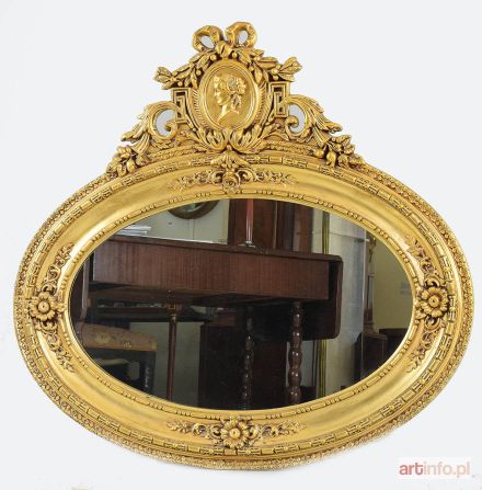 Lustro ścienne, owalne, neoklasyczne