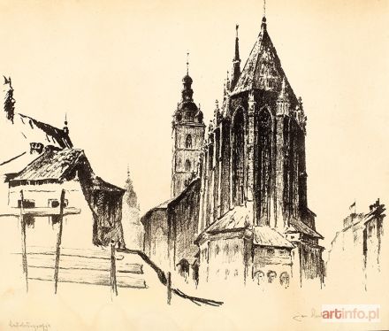 RUBCZAK Jan (Dubczak) | Widok na kościół Mariacki od wschodu, 1934 r.