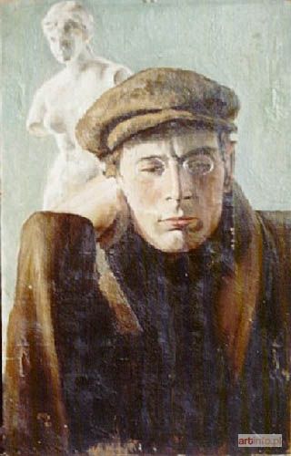 MALARZ nieokreślony | Portret młodzieńca w okularach (1922)