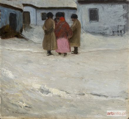 KARPIŃSKI Alfons | Spotkanie na wiejskiej drodze, ok. 1905