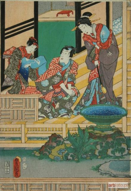 KUNISADA Utagawa | Scena na tarasie