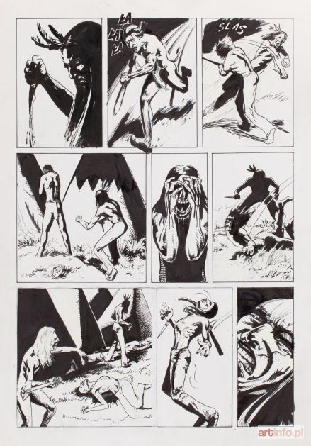 PRZYBYLSKI Jacek | Apacz Ostry Nóż - Łzy z krwi, plansza komiksowa nr 3, 2001 r.