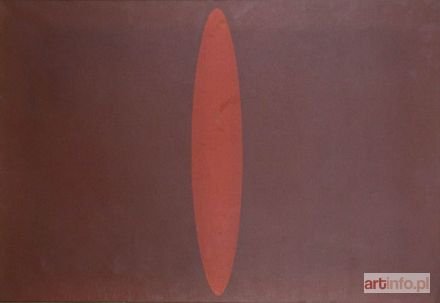 JANIKOWSKI Mieczysław Tadeusz | ASTRA, kompozycja brązowa z czerwonym owalem, 1962
