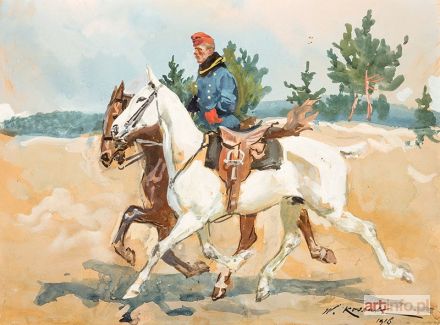 KOSSAK Wojciech | Żołnierz na koniu, 1916 r.