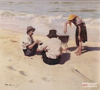 WYGRZYWALSKI Feliks Michał | Posiłek na plaży, 1923