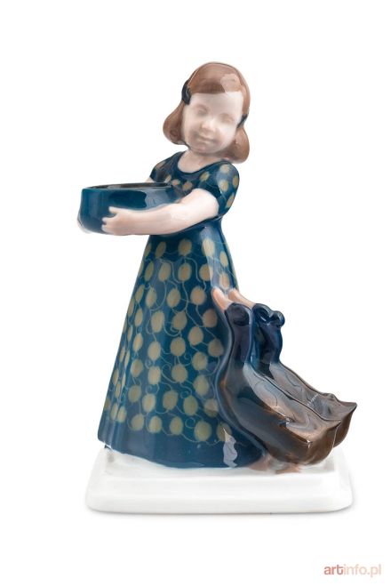 Figurka dziewczynki z kaczkami, proj. A. Caasmann (1886–1968), Rosenthal, 1914 r.